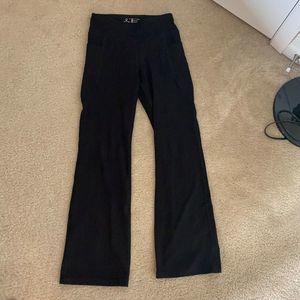 Black Flare Yoga Pants with pockets